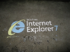 IE7 in sidewalk chalk